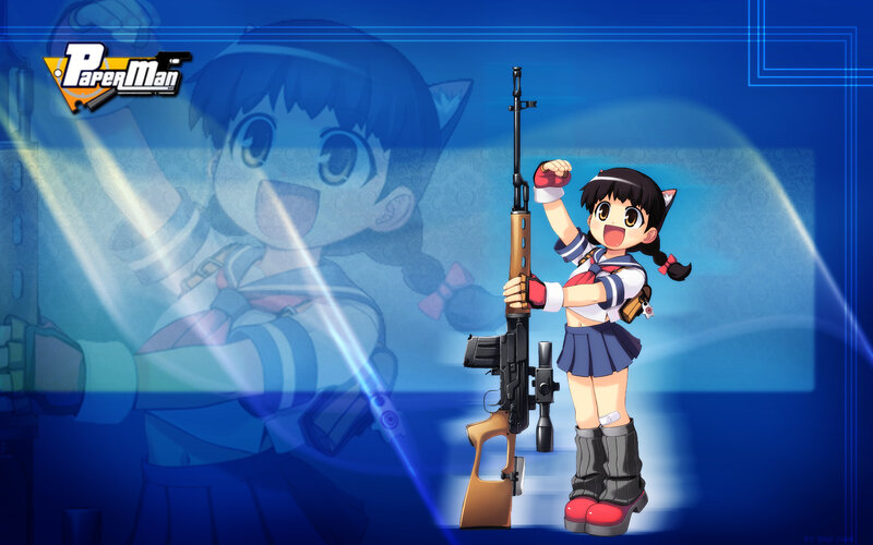 Anime girl with sniper rifle