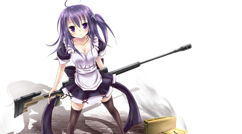 anime girl with sniper rifle
