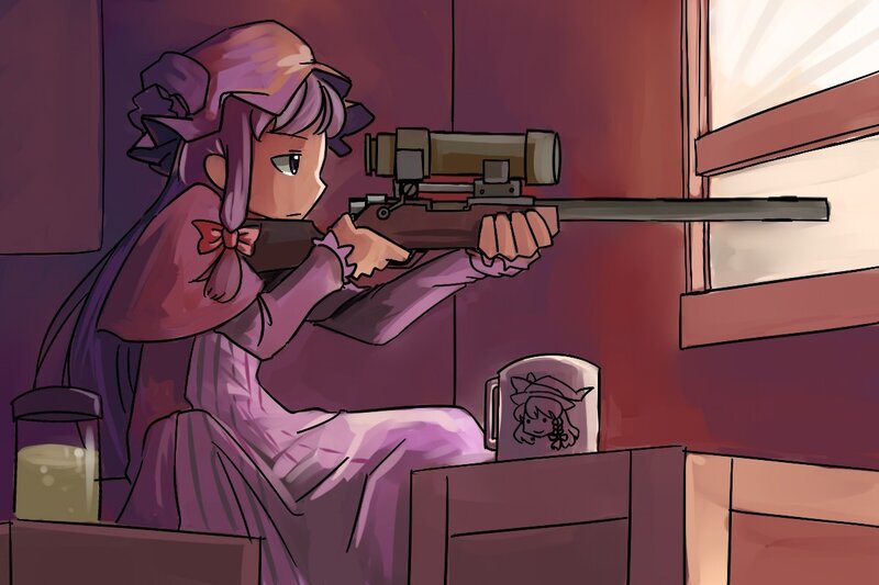 anime girl with sniper rifle