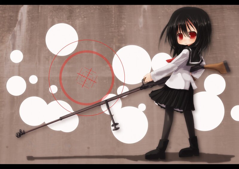 anime girl with sniper rifle