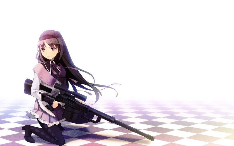 anime girl with sniper rifle