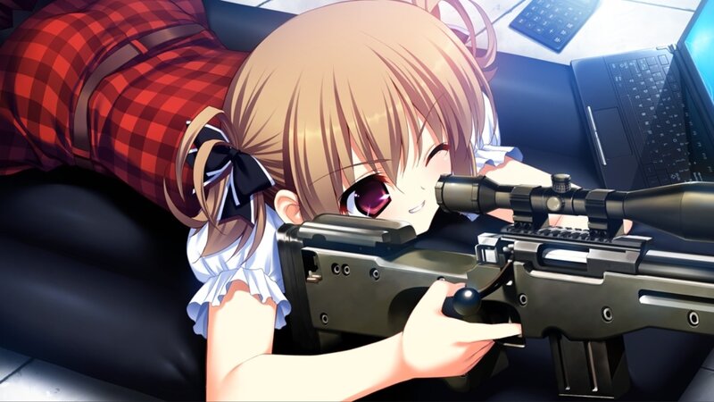 anime girl with sniper rifle