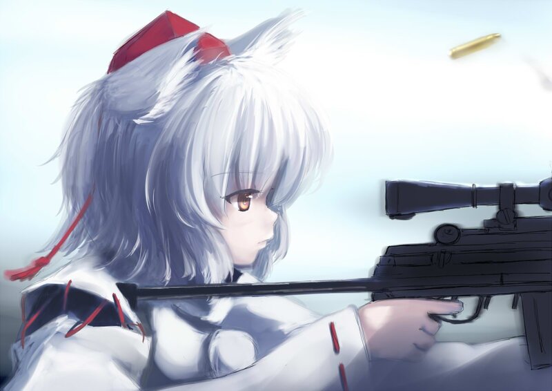 anime girl with sniper rifle