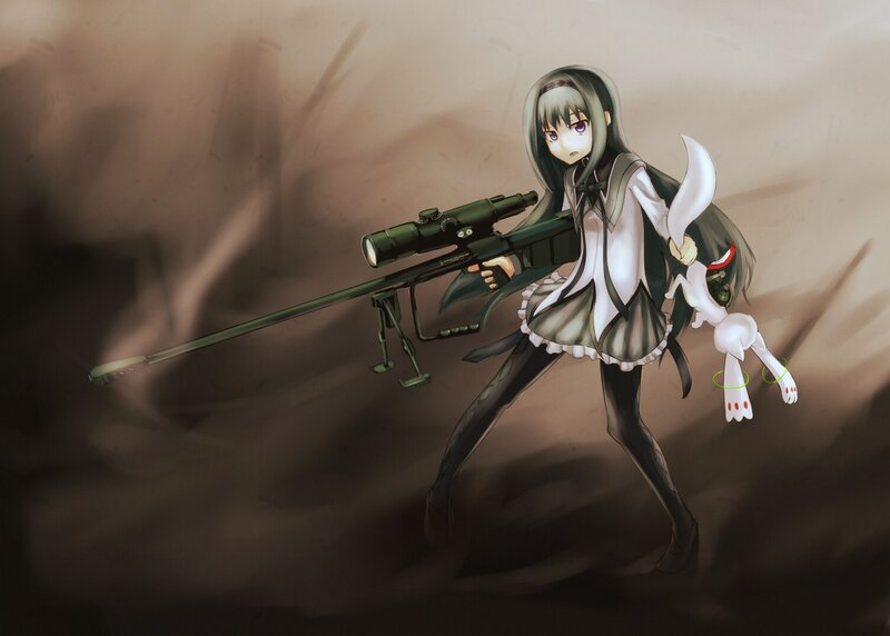 anime girl with sniper rifle