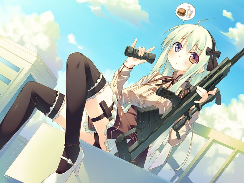 Anime girl with sniper rifle