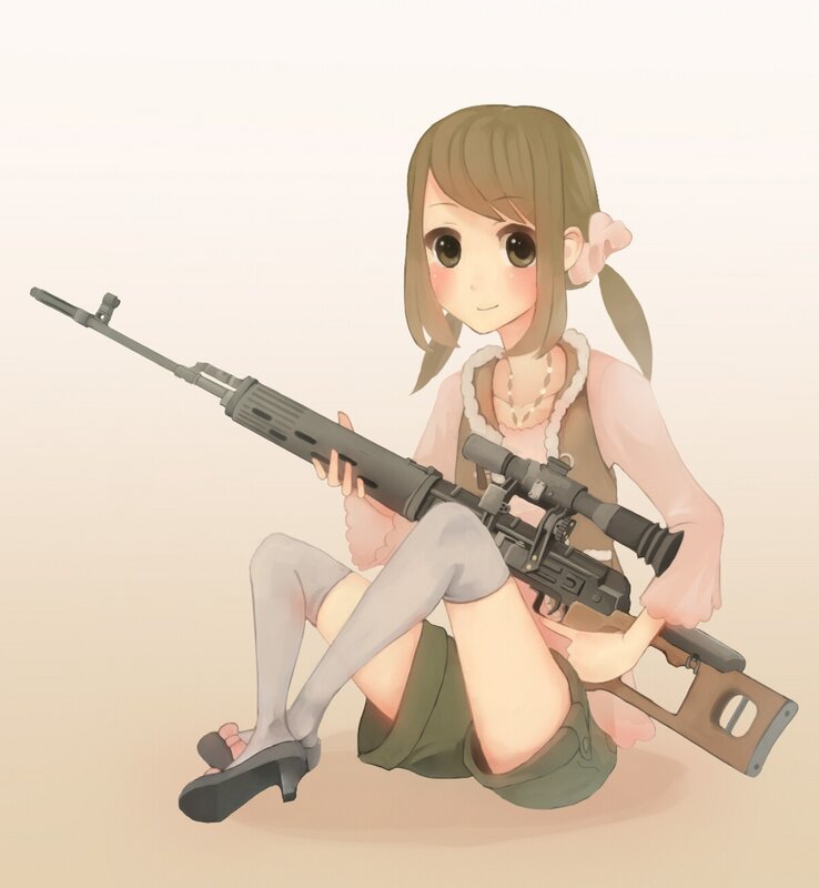 Anime girl with sniper rifle
