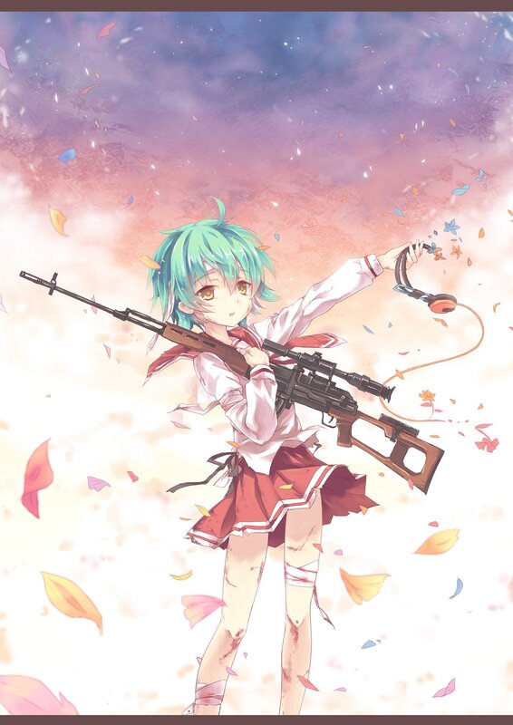 Anime girl with sniper rifle