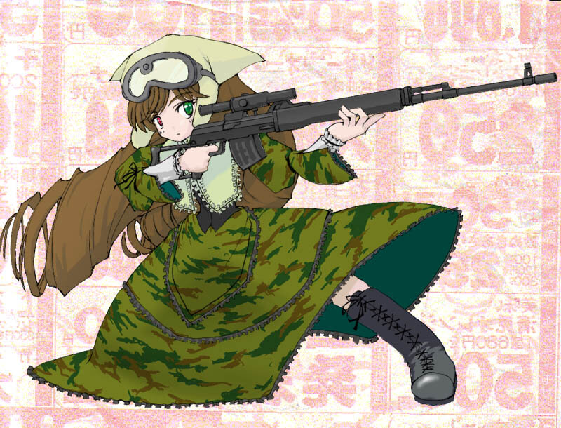 anime girl with sniper rifle