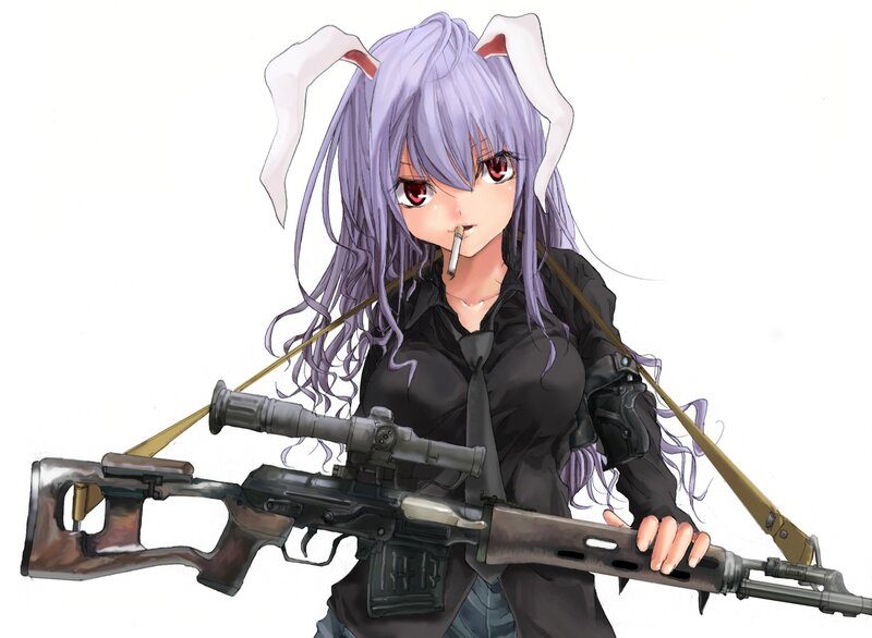 anime girl with sniper rifle