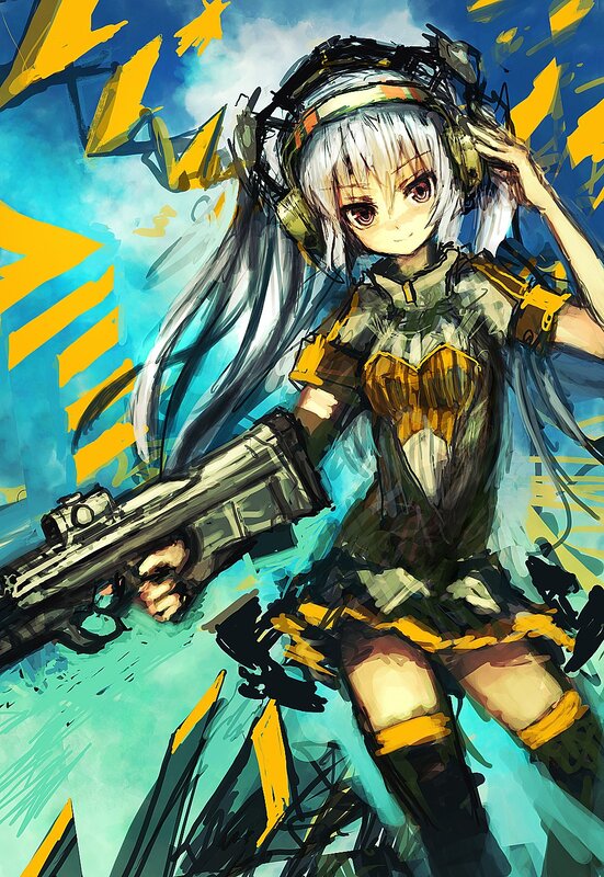 anime girl with sniper rifle