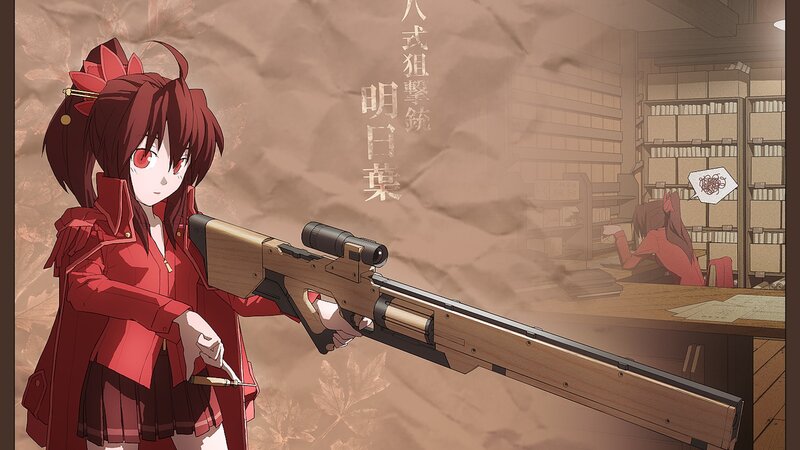 Anime girl with sniper rifle