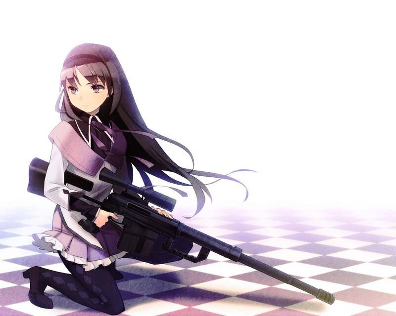 Anime girl with sniper rifle