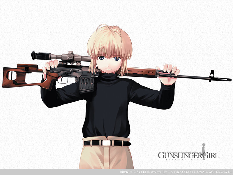 Anime girl with sniper rifle