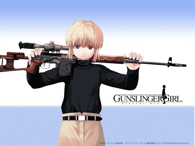 Anime girl with sniper rifle