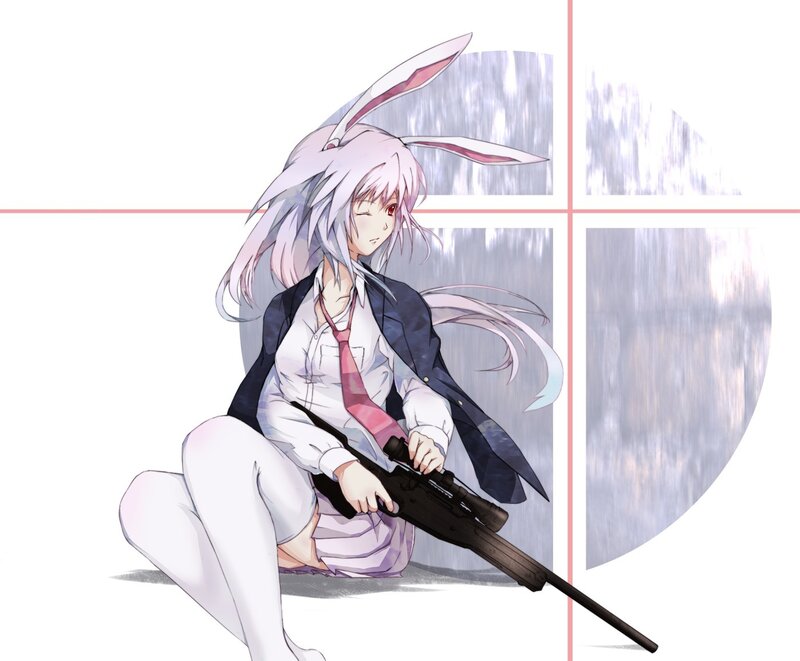 anime girl with sniper rifle