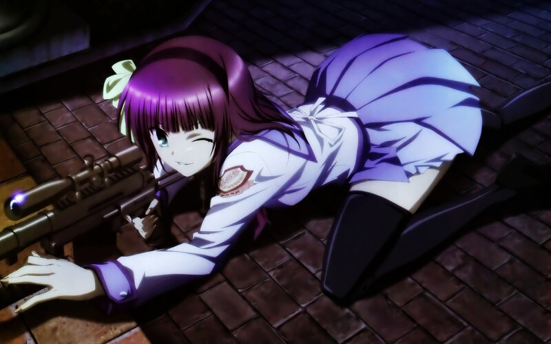 anime girl with sniper rifle