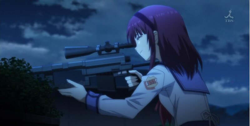 Anime Girl with Sniper Rifle — Purple, Dramatic