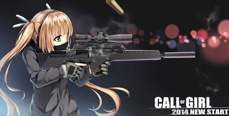 anime girl with sniper rifle