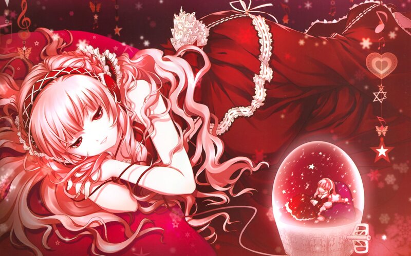 Anime girl with snow globe
