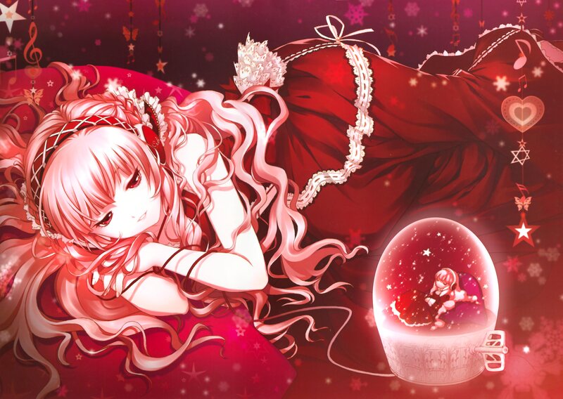 Anime girl with snow globe