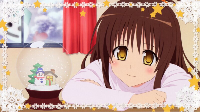 Anime Girl with Snow Globe — Brown