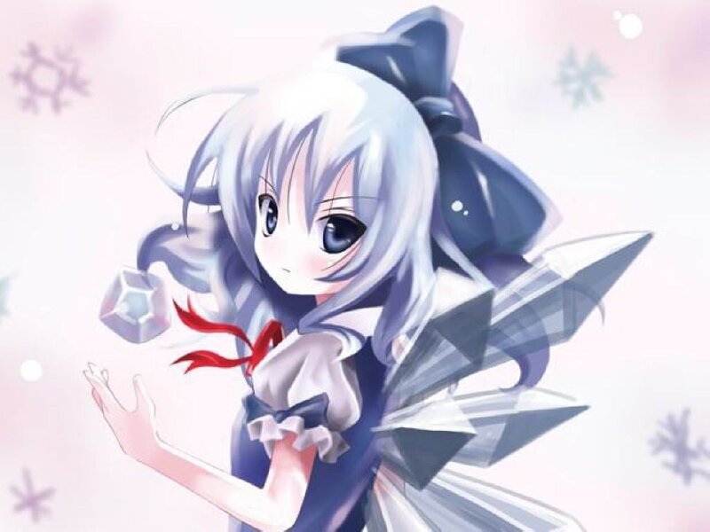 anime girl with snow magic