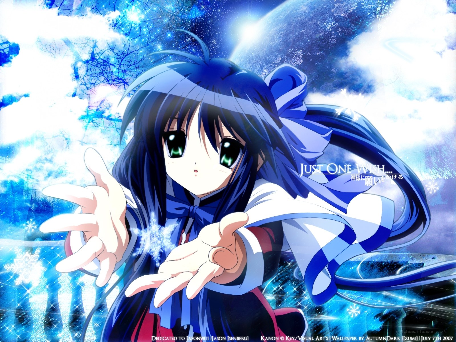anime girl with snow magic