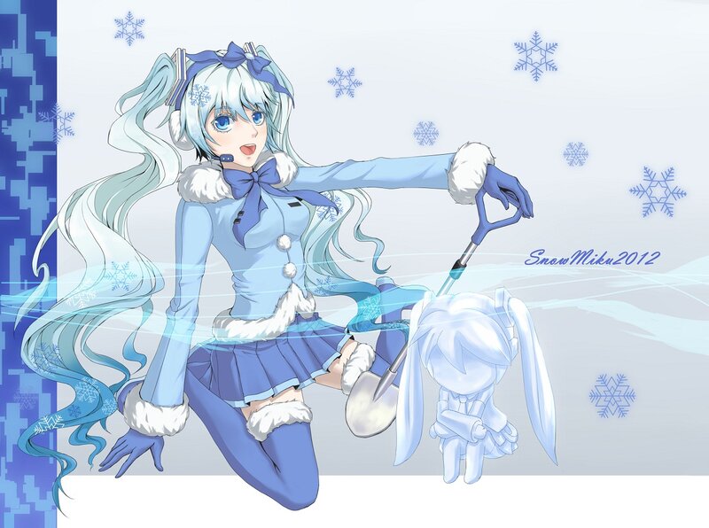 Anime Girl with Snow Shovel