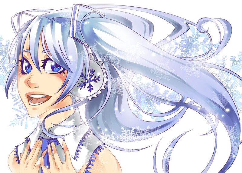 anime girl with snow theme