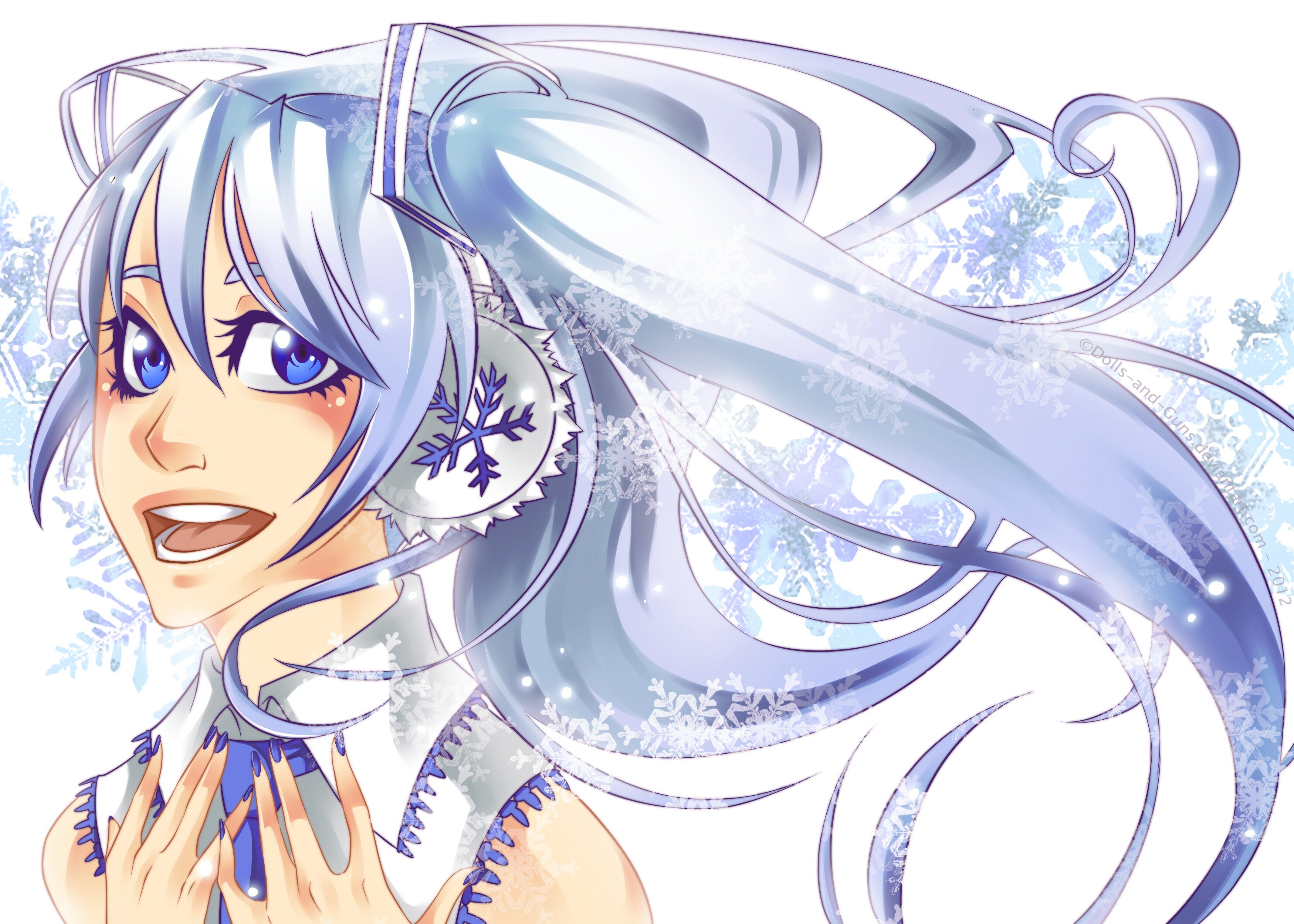anime girl with snow theme