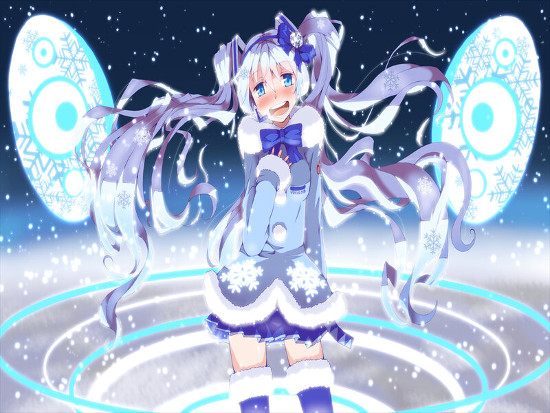 Anime Girl with Snow Wings