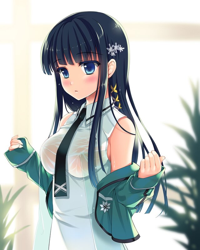 anime girl with snowflake hairpin