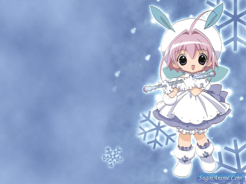 anime girl with snowflake staff