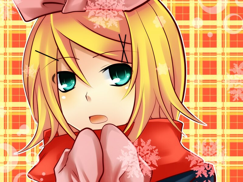 anime girl with snowflakes