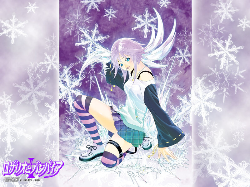 Anime girl with snowflakes