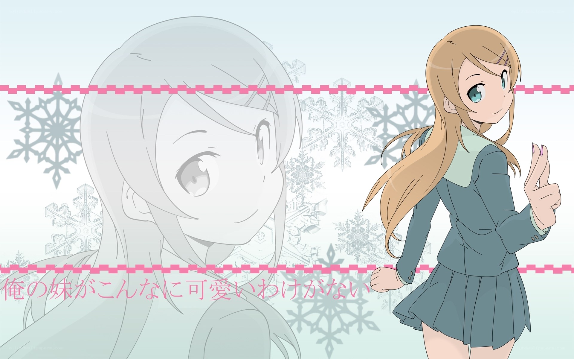 Anime girl with snowflakes