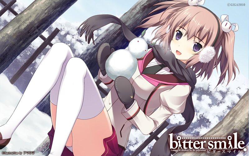 anime girl with snowman