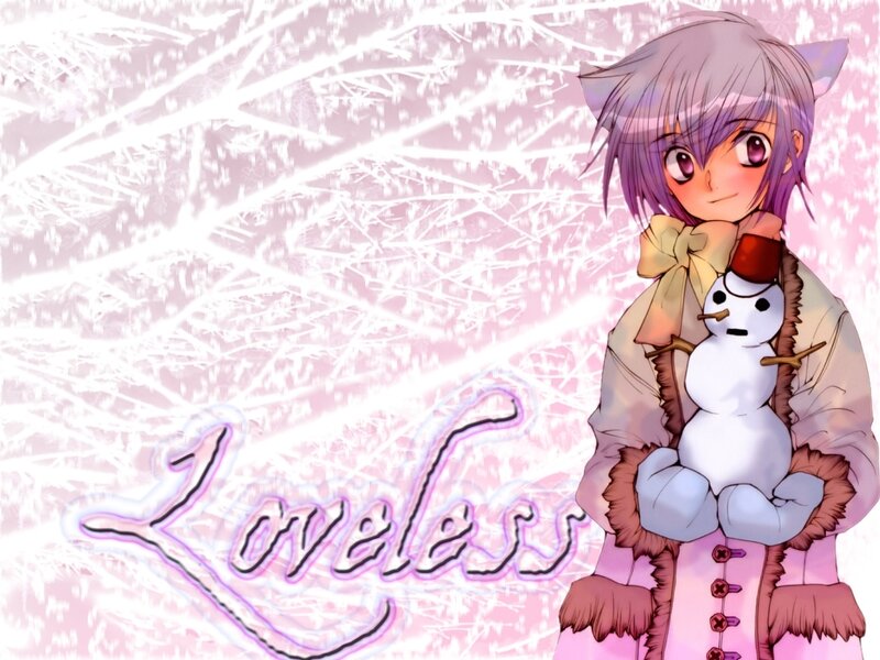 anime girl with snowman