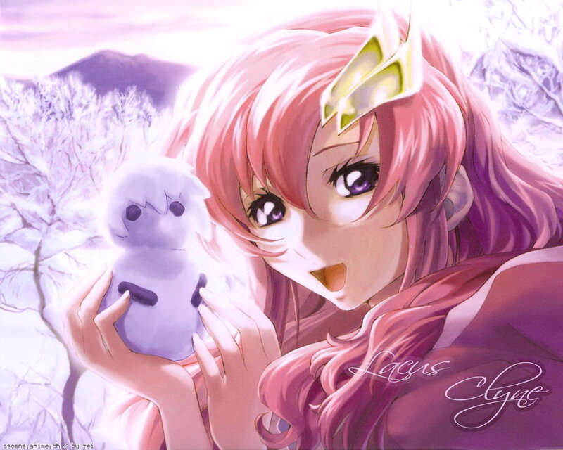 Anime girl with snowman