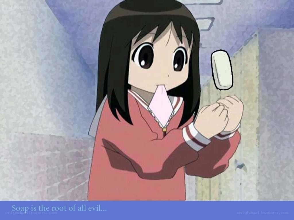 anime girl with soap