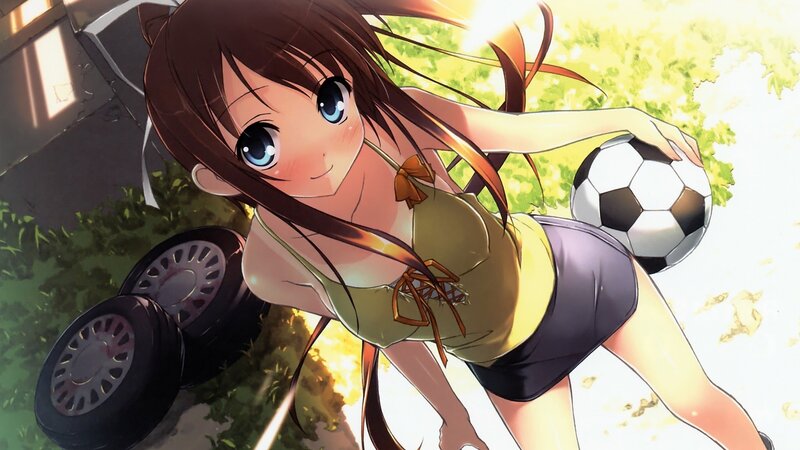 Anime girl with soccer ball