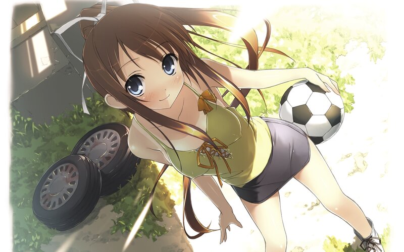 anime girl with soccer ball