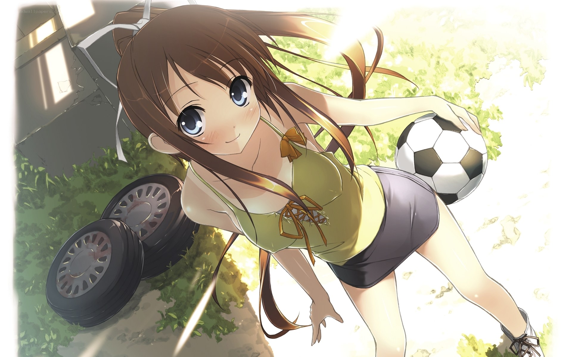 anime girl with soccer ball