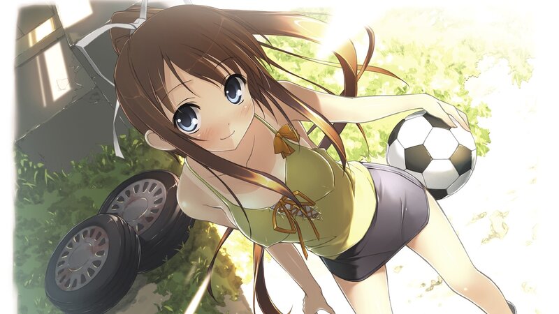 Anime girl with soccer ball