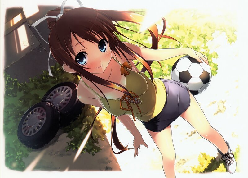 Anime girl with soccer ball