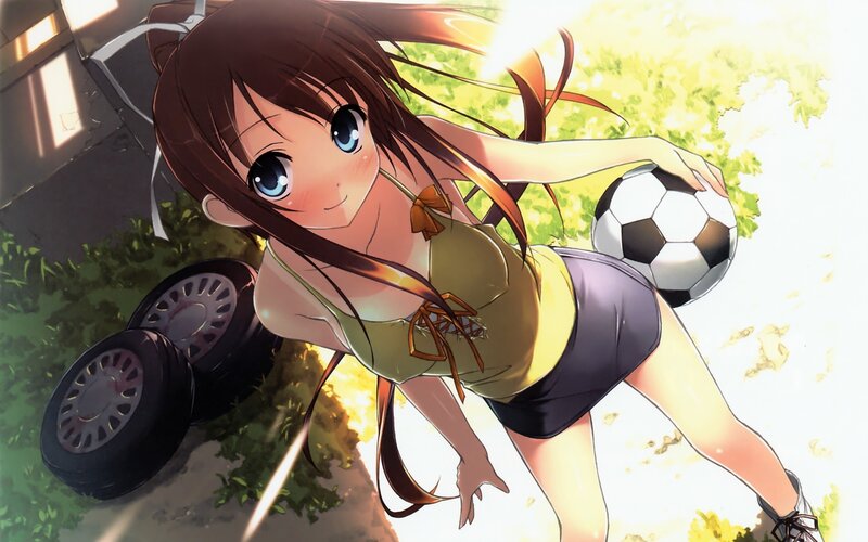 anime girl with soccer ball