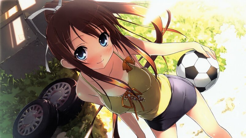 anime girl with soccer ball