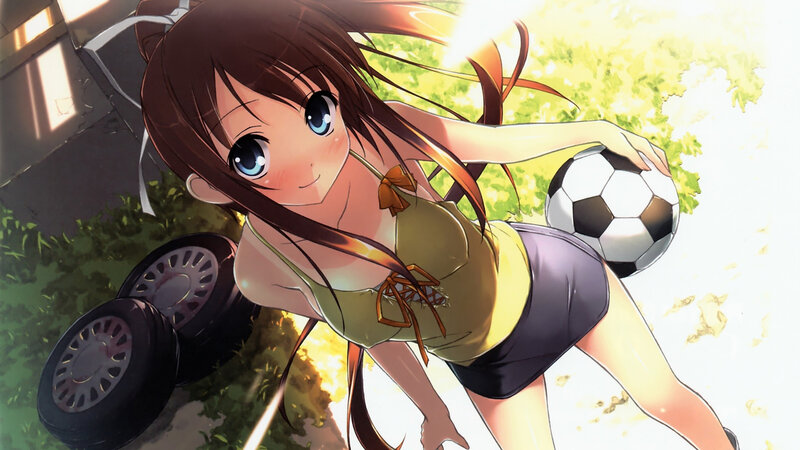 anime girl with soccer ball