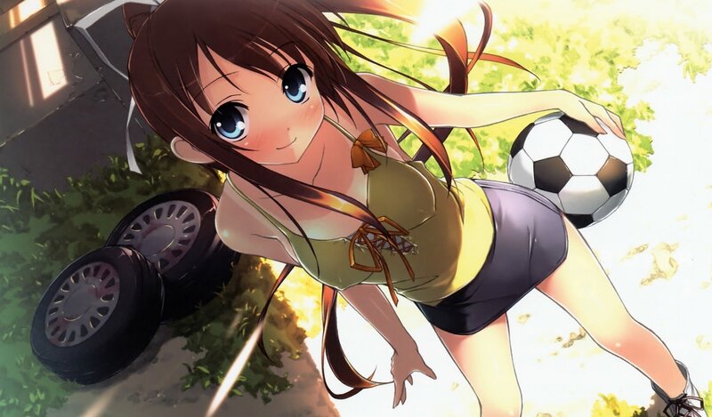 anime girl with soccer ball