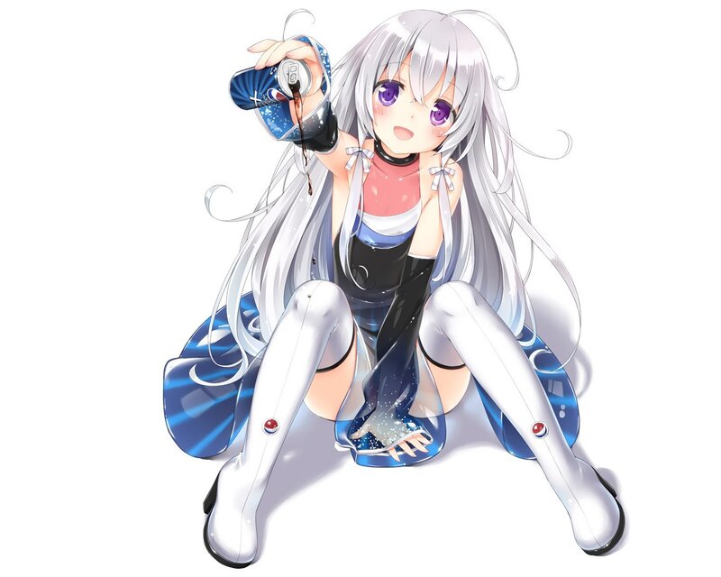 anime girl with soda can